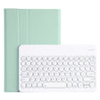 For Lenovo Pad Pro 11.5 inch 2021 TB-J716F / Tab P11 Pro 11.5 inch TB-J706F YAM13 Backlight Style Lambskin Texture Detachable Round Keycap Bluetooth Keyboard Leather Tablet Case with Holder(Light Green) - Lenovo Keyboard by PMC TechLife | Online Shopping South Africa | PMC TechLife