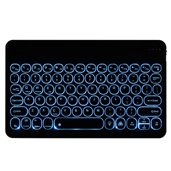 For Lenovo Pad Pro 11.5 inch 2021 TB-J716F / Tab P11 Pro 11.5 inch TB-J706F YAM13 Backlight Style Lambskin Texture Detachable Round Keycap Bluetooth Keyboard Leather Tablet Case with Holder(Light Green)