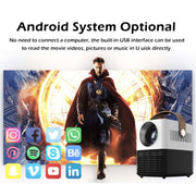 WEJOY L7 854x480P 100 ANSI Lumens Portable Home Theater LED HD Digital Projector with Battery, Android 6.0, 1G+8G, AU Plug