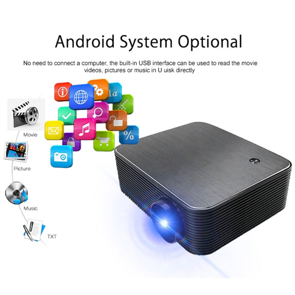 WEJOY L6+ 1920x1080P 200 ANSI Lumens Portable Home Theater LED HD Digital Projector, Android 7.1, 2G+16G, UK Plug