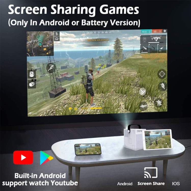 WEJOY Y2 1920x1080P 100 ANSI Lumens Portable Home Theater LED HD Digital Projector, Touch Control Version, Android 9.0, 2G+16G, AU Plug - free shipping - PMC Jewellery - Order now!