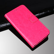 For Blackview A100 idewei Crazy Horse Texture Horizontal Flip Leather Case with Holder & Card Slots & Wallet(Rose Red)