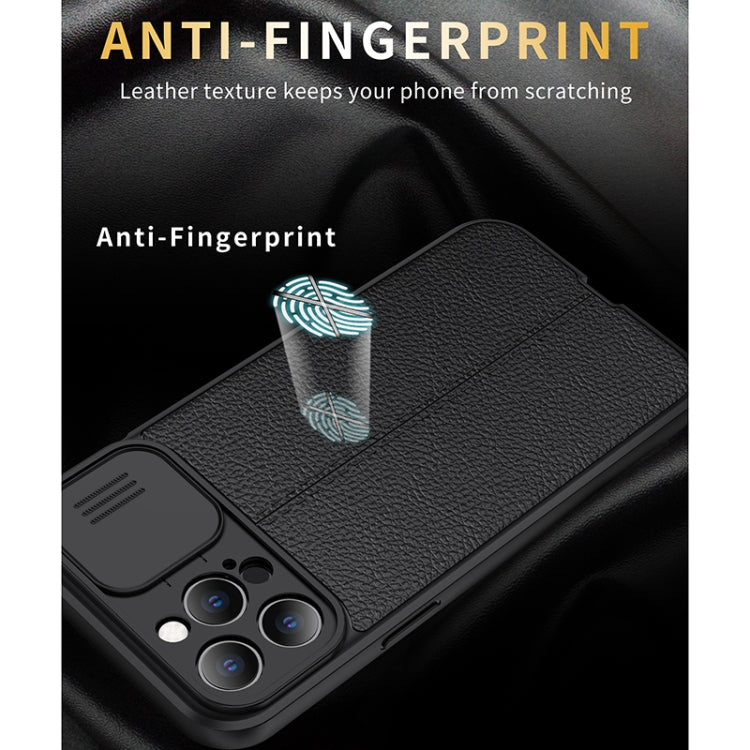 For iPhone 11 Pro Max Litchi Texture Sliding Camshield TPU Protective Case (Blue) - iPhone 11 Pro Max Cases by PMC TechLife | Online Shopping South Africa | PMC TechLife | Buy Now Pay Later Mobicred
