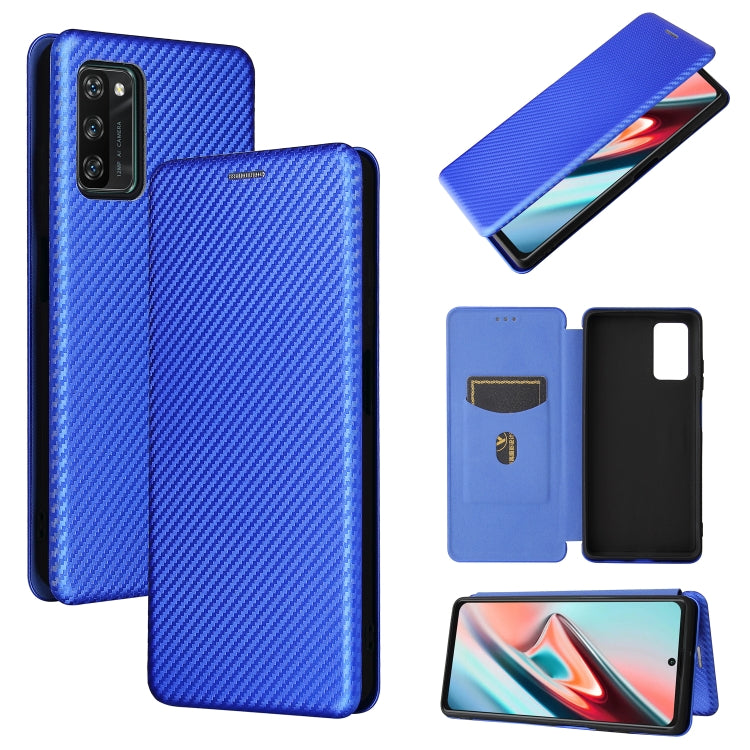 For Blackview A100 Carbon Fiber Texture Horizontal Flip TPU + PC + PU Leather Case with Card Slot(Blue) - More Brand by PMC TechLife | Online Shopping South Africa | PMC TechLife | Buy Now Pay Later Mobicred
