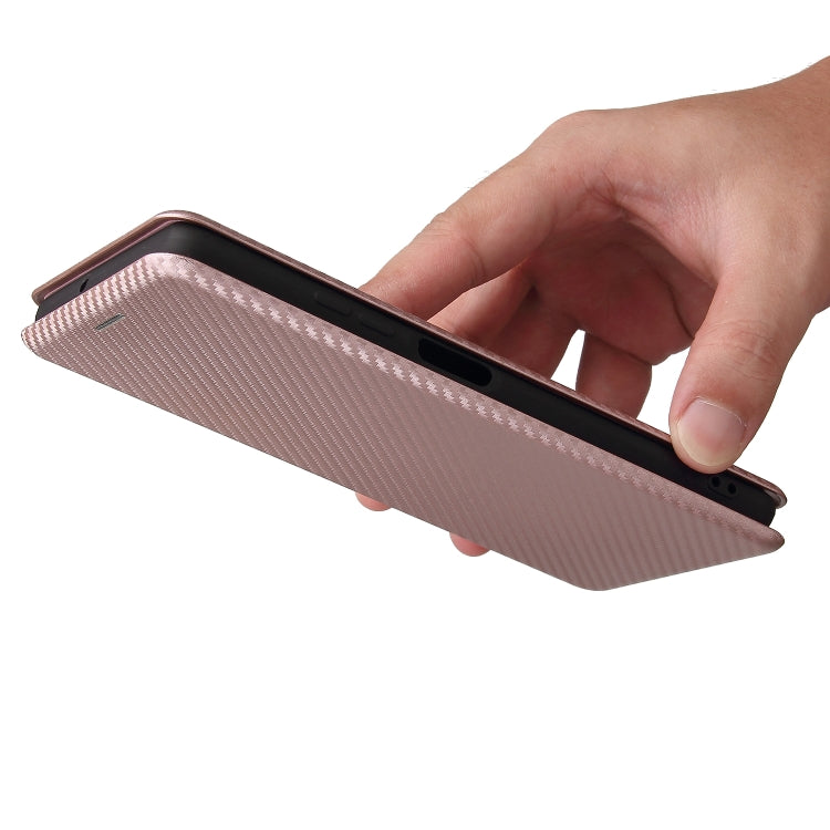 For Blackview A100 Carbon Fiber Texture Horizontal Flip TPU + PC + PU Leather Case with Card Slot(Pink) - More Brand by PMC TechLife | Online Shopping South Africa | PMC TechLife