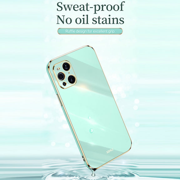For OPPO Find X3 Pro XINLI Straight Edge 6D Electroplate TPU Phone Case(Hawthorn Red)