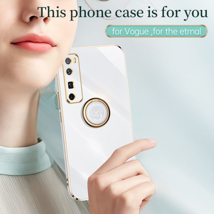For Huawei nova 7 5G XINLI Straight Edge 6D Electroplate TPU Phone Case with Ring Holder(Black) - free shipping - PMC TechLife - Order now!