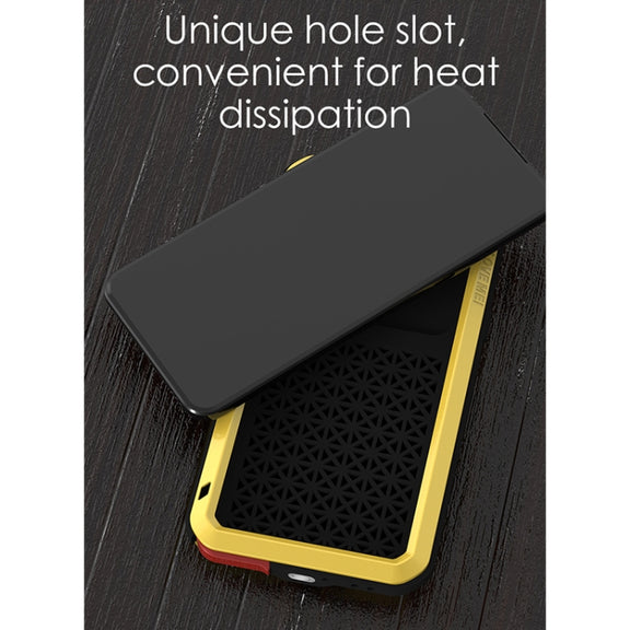 For LG V60 ThinQ 5G LOVE MEI Metal Shockproof Water-resistant Dustproof Protective Case with Glass(Red)