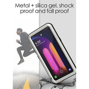 For LG V60 ThinQ 5G LOVE MEI Metal Shockproof Water-resistant Dustproof Protective Case with Glass(White)