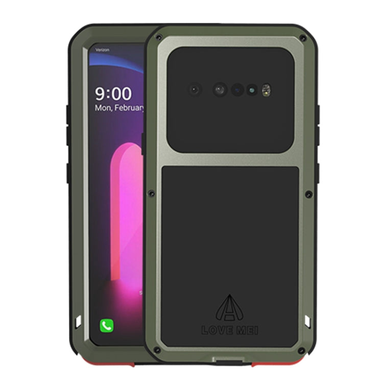 For LG V60 ThinQ 5G LOVE MEI Metal Shockproof Waterproof Dustproof Protective Case with Glass(Army Green) - LG by LOVE MEI | Online Shopping South Africa | PMC TechLife | Buy Now Pay Later Mobicred