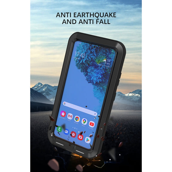 For Samsung Galaxy S21 Ultra 5G LOVE MEI Metal Shockproof Water-resistant Dustproof Protective Case without Glass(Red)