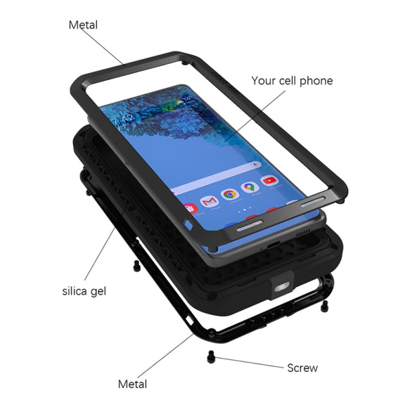 For Samsung Galaxy S21 Ultra 5G LOVE MEI Metal Shockproof Water-resistant Dustproof Protective Case without Glass(Silver)