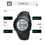 SKMEI 1632 Dual Time Display Luminous Electronic Watch, Support Alarm Clock(Black)