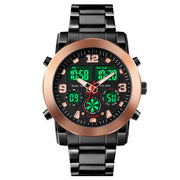 SKMEI 1642 Three-time Display Luminous Electronic Watch, Support Alarm Clock(Rose Gold)
