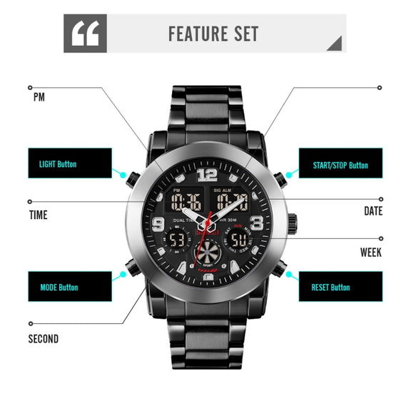 SKMEI 1642 Three-time Display Luminous Electronic Watch, Support Alarm Clock(Rose Gold)
