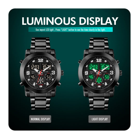 SKMEI 1642 Three-time Display Luminous Electronic Watch, Support Alarm Clock(Black)