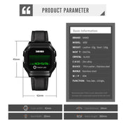 SKMEI 1650 Leather Strap Version LED Digital Display Electronic Watch with Touch Luminous Button(Gold)