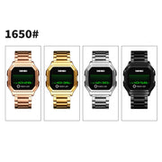 SKMEI 1650 Steel Strap Version LED Digital Display Electronic Watch with Touch Luminous Button(Gold)