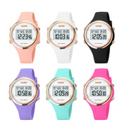 SKMEI 1720 Round Dial LED Digital Display Luminous Silicone Strap Electronic Watch(Black)