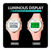 SKMEI 1720 Round Dial LED Digital Display Luminous Silicone Strap Electronic Watch(Black)