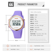 SKMEI 1720 Round Dial LED Digital Display Luminous Silicone Strap Electronic Watch(Black)