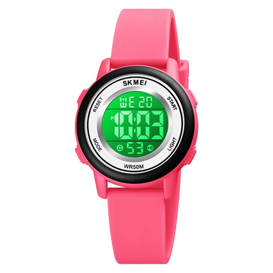 SKMEI 1721 Triplicate Round Dial LED Digital Display Luminous Silicone Strap Electronic Watch(Peach Red) - free shipping - PMC Jewellery - Order now!