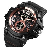 SKMEI 1725 Three Time LED Digital Display Timing Luminous Electronic Watch(Rose Gold)
