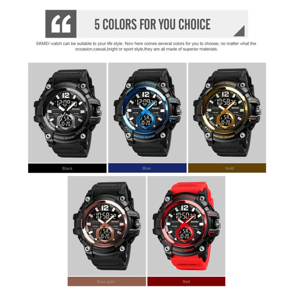 SKMEI 1725 Three Time LED Digital Display Timing Luminous Electronic Watch(Blue)