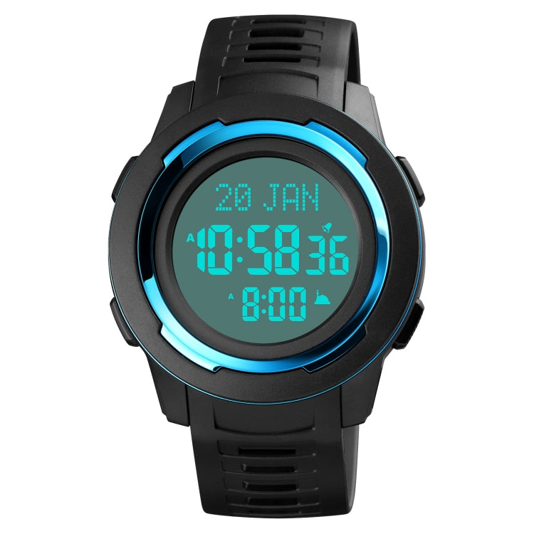 SKMEI 1729 Qibla Calendar Timing Multifunctional LED Digital Display Luminous Electronic Watch(Blue and White) - free shipping - PMC TechLife - Order now!