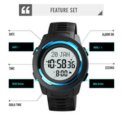 SKMEI 1729 Qibla Calendar Timing Multifunctional LED Digital Display Luminous Electronic Watch(Gold and White)