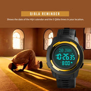 SKMEI 1729 Qibla Calendar Timing Multifunctional LED Digital Display Luminous Electronic Watch(Blue and White)