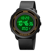 SKMEI 1736 Triplicate Round Dial Timing LED Digital Display Luminous Electronic Watch(Gold and Black)