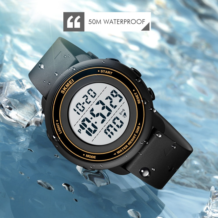 SKMEI 1736 Triplicate Round Dial Timing LED Digital Display Luminous Electronic Watch(Rose Red and White)