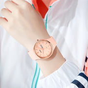 SKMEI 1747 Simple Bar scale Dial Silicone Strap Quartz Watch for Ladies(Navy Blue)
