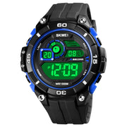 SKMEI 1756 Dual Time Countdown Alarm Clock Men Sports Luminous Electronic Watch(Blue)