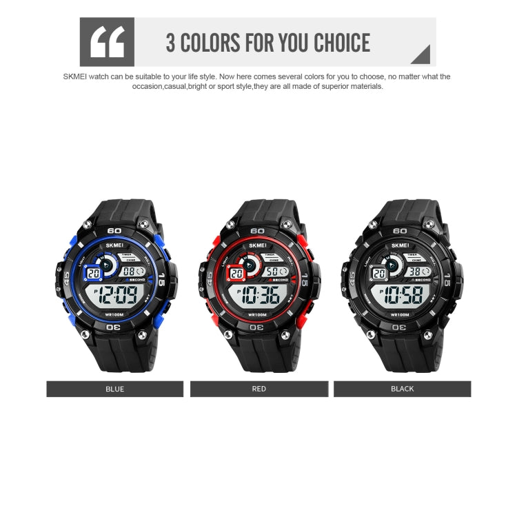 SKMEI 1756 Dual Time Countdown Alarm Clock Men Sports Luminous Electronic Watch(Black)