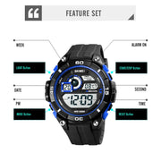 SKMEI 1756 Dual Time Countdown Alarm Clock Men Sports Luminous Electronic Watch(Black)