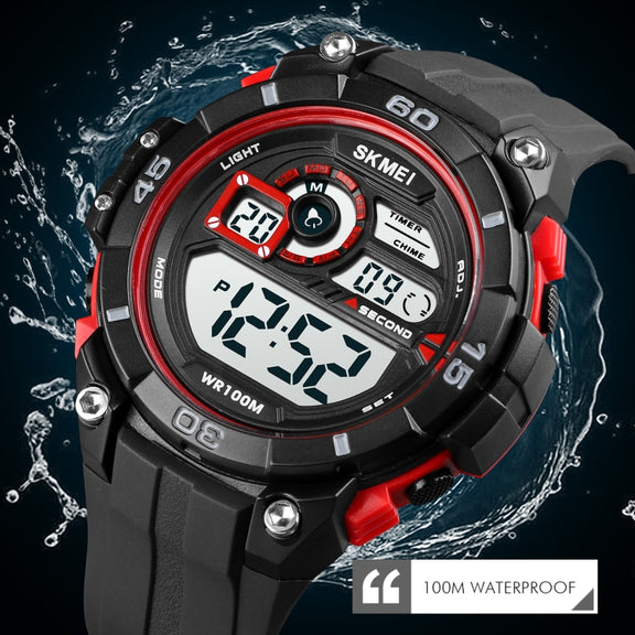 SKMEI 1756 Dual Time Countdown Alarm Clock Men Sports Luminous Electronic Watch(Blue)