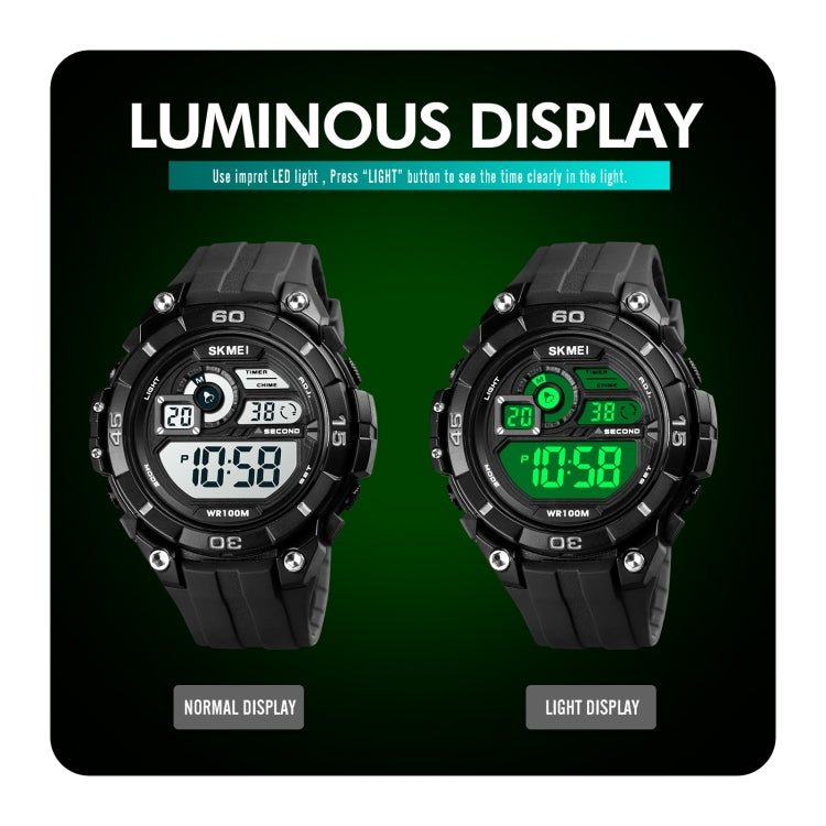 SKMEI 1756 Dual Time Countdown Alarm Clock Men Sports Luminous Electronic Watch(Red)