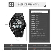 SKMEI 1756 Dual Time Countdown Alarm Clock Men Sports Luminous Electronic Watch(Blue)