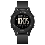 SKMEI 1758 Multifunctional LED Digital Display Luminous Silicone Strap Electronic Watch(Black)