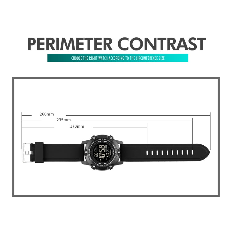 SKMEI 1762 Triplicate Round LED Dual Time Digital Display Water-resistant Luminous Electronic Watch(Black)