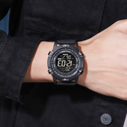 SKMEI 1762 Triplicate Round LED Dual Time Digital Display Water-resistant Luminous Electronic Watch(Black)
