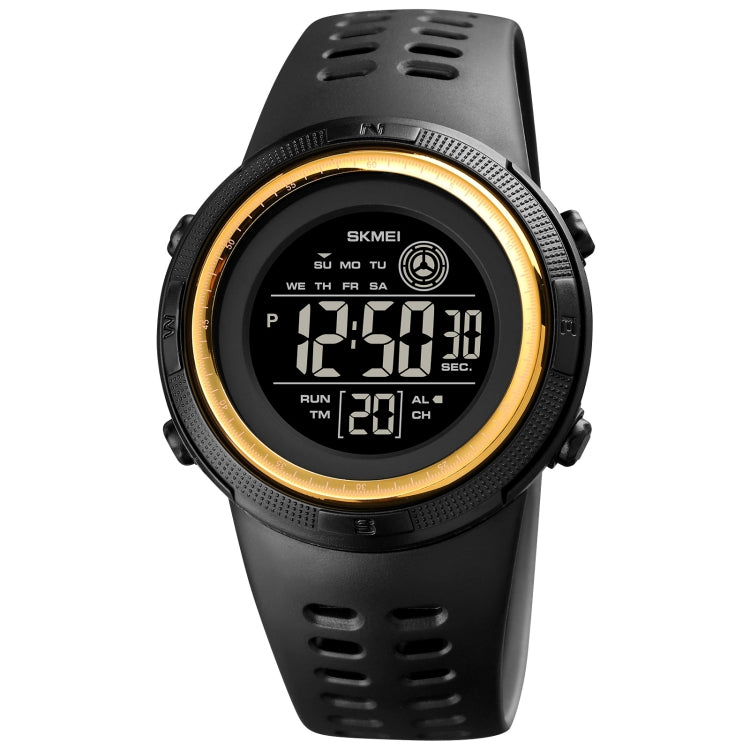 SKMEI 1773 Triplicate Round LED Dual Time Digital Display Colorful Backlight Electronic Watch(Gold Black) - free shipping - PMC TechLife - Order now!