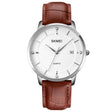 SKMEI 1801 Men Casual Calendar Quartz Watch(Silver White Brown) - free shipping - PMC TechLife - Order now!