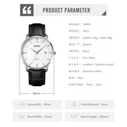 SKMEI 1801 Men Casual Calendar Quartz Watch(Silver Black)