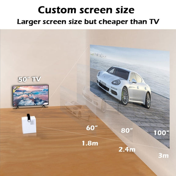 WEJOY Y2 1920x1080P 100 ANSI Lumens Portable Home Theater LED HD Digital Projector, Touch Control Version, Android 9.0, 2G+16G, US Plug