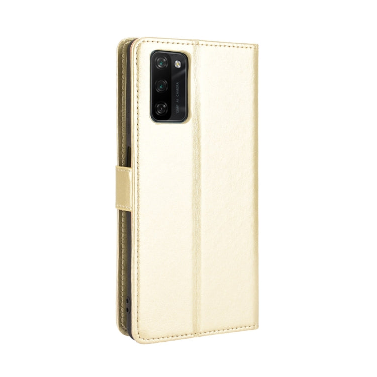 For Blackview A100 Crazy Horse Texture Horizontal Flip Leather Case with Holder & Card Slots & Lanyard(Gold)
