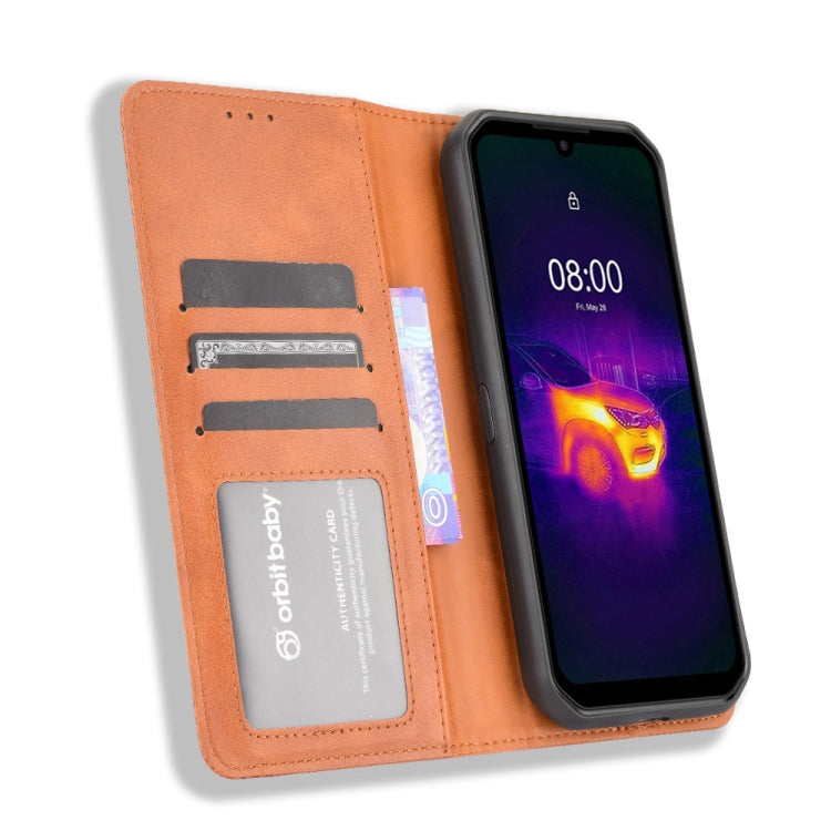For Ulefone Armor 11 5G / Armor 11T 5G Magnetic Buckle Retro Crazy Horse Texture Horizontal Flip Leather Case with Holder & Card Slots & Photo Frame(Brown) - Ulefone Cases by PMC Jewellery | Online Shopping South Africa | PMC Jewellery | Buy Now Pay Later Mobicred