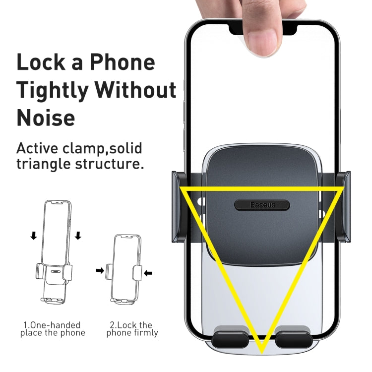 Baseus SUYK000101 Easy to Control Clamping Car Phone Holder Outlet Version(Dark Sky Black) - Universal Car Holders by Baseus | Online Shopping South Africa | PMC Jewellery | Buy Now Pay Later Mobicred